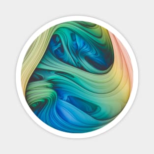 Psychedelic Taffy Colorful Abstract Art Magnet